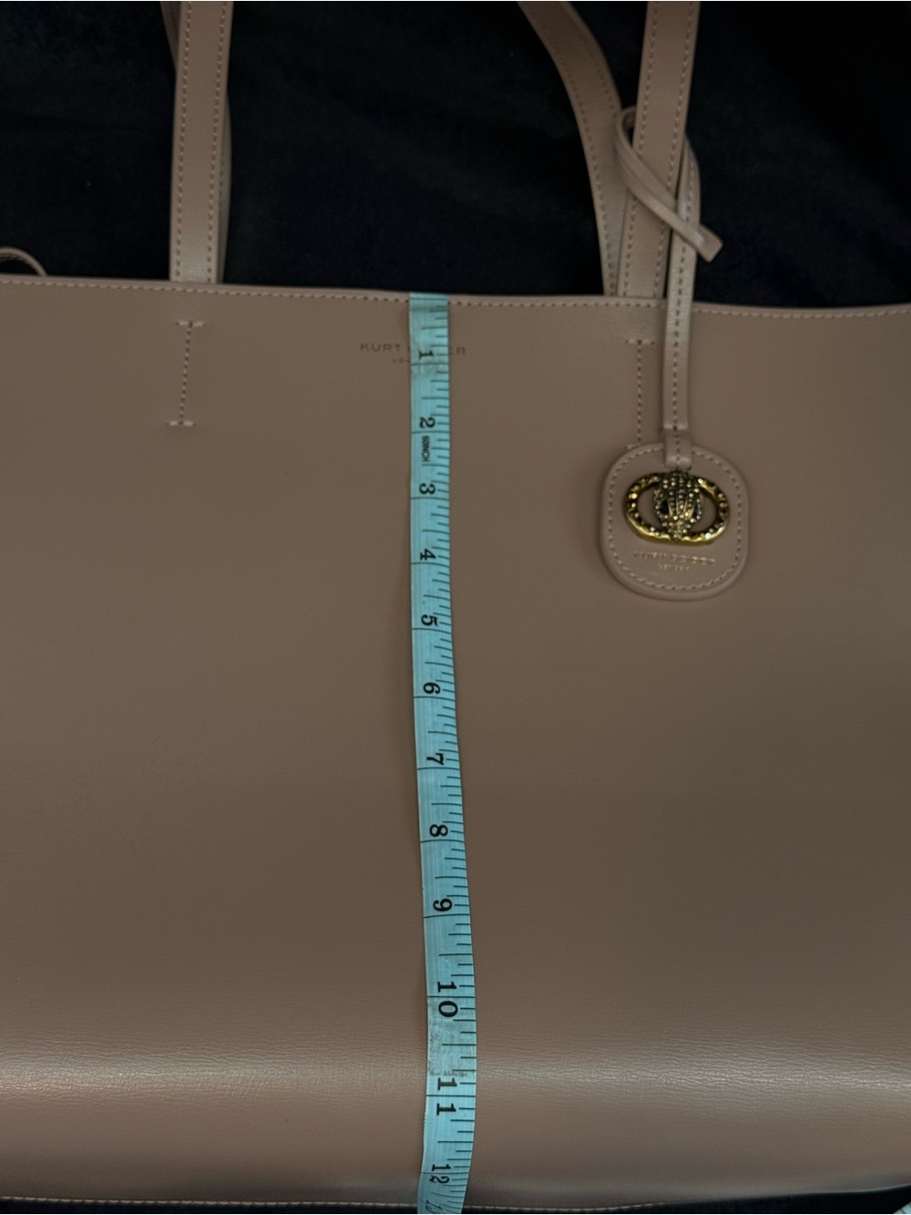 Kurt Geiger Taupe Leather Tote with Gold Charm - Picture 8 of 9
